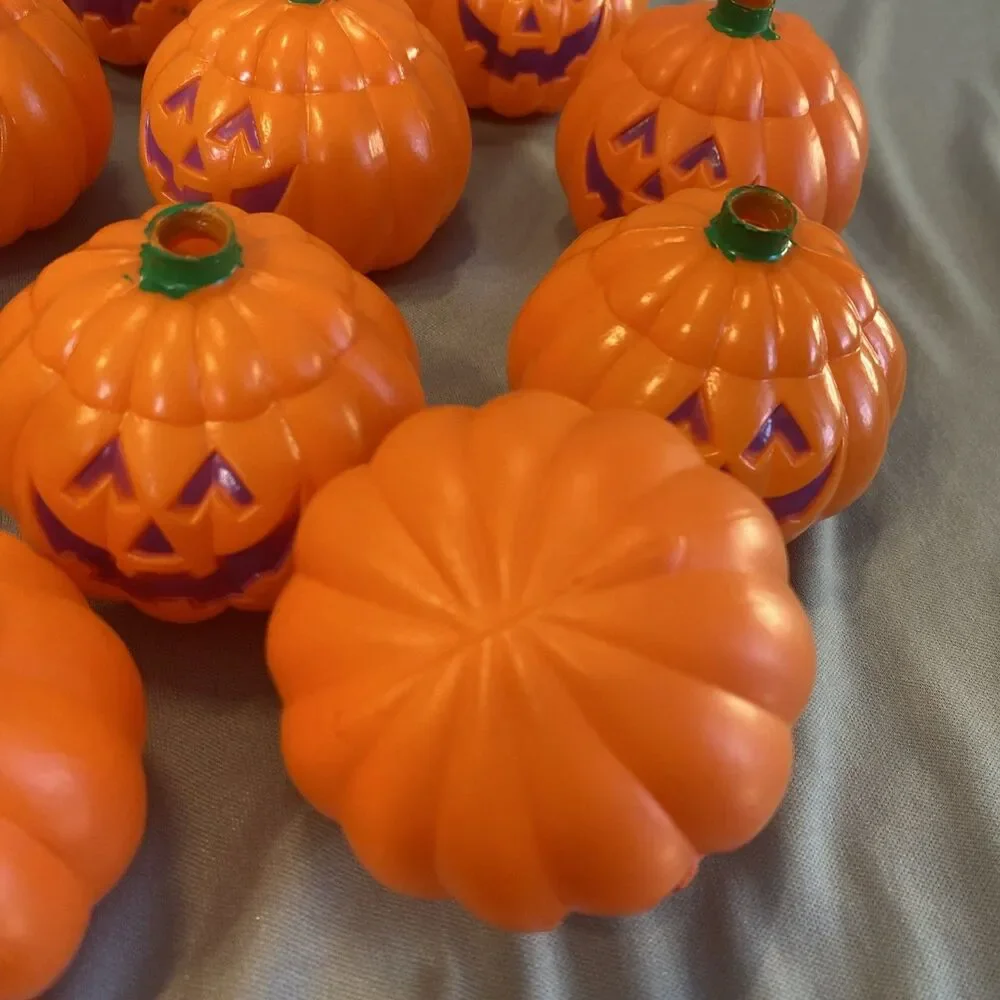 Vintage Halloween Jack-O-Lantern Pumpkin String Light Covers Blow Mold Pumpkin